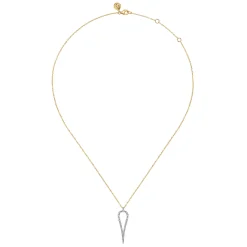 Outlet Gabriel & Co. 14K White Yellow Gold Graduating Diamond Pendant Necklace