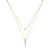 Best Gabriel & Co. 14K White Yellow Gold Layered Pave Diamond Bar and Spike Pendant Necklace