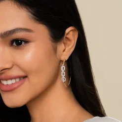 Hot Gabriel & Co. 14K White-Yellow Gold 50mm Bujukan Diamond Hoop Earrings