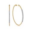 Outlet Gabriel & Co. 14K White-Yellow Gold 60mm Bujukan Diamond Hoop Earrings