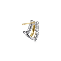 Gabriel & Co. 14K White Yellow Gold Multi Row Diamond J Hoop Earrings