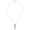 Gabriel & Co. 14K White Yellow Gold Multi Row Graduating Diamond Bypass Pendant Necklace