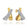 Online Gabriel & Co. 14K White Yellow Gold Multi Row Graduating Diamond J Hoop Stud Earrings
