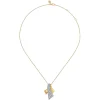 Clearance Gabriel & Co. 14K White Yellow Gold Multi Row Graduating Diamond Pendant Necklace