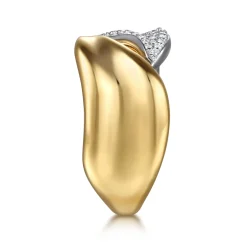 Outlet Gabriel & Co. 14K White Yellow Gold Pave Diamond Bypass Ring