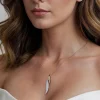 Hot Gabriel & Co. 14K White Yellow Gold Pave Diamond Bypass Pendant Necklace