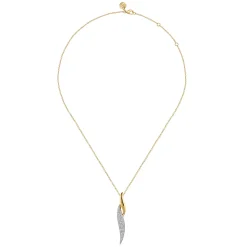 Hot Gabriel & Co. 14K White Yellow Gold Pave Diamond Bypass Pendant Necklace