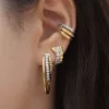 Hot Gabriel & Co. 14K White Yellow Gold Prong Set Diamond Multi Row Single Ear Cuff