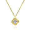 Gabriel & Co. 14K White-Yellow Gold Twisted Clover Diamond Pendant Necklace