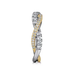 Online Gabriel & Co. 14K White-Yellow Gold Twisted Diamond Anniversary Band - 0.4 ct