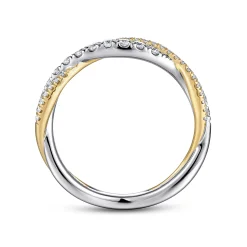 Online Gabriel & Co. 14K White-Yellow Gold Twisted Diamond Anniversary Band - 0.4 ct