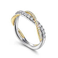 Online Gabriel & Co. 14K White-Yellow Gold Twisted Diamond Anniversary Band - 0.4 ct