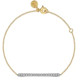 Best Gabriel & Co. 14K White Yellow Gold White Sapphire Bar Bracelet