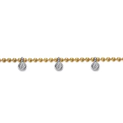 Hot Gabriel & Co. 14K White Yellow Gold White Sapphire Droplet Bracelet-Bujukan