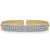 Online Gabriel & Co. 14K White-Yellow Gold Wide Bujukan Diamond Cuff Bracelet