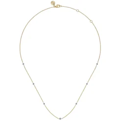 Best Gabriel & Co. 14K Yellow and White Gold Diamond Station Necklace