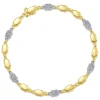 Sale Gabriel & Co. 14K Yellow and White Gold Hexagon and Pave Diamond Tennis Bracelet
