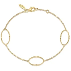 Online Gabriel & Co. 14K Yellow Chain Bracelet with Beaded Oval Link Stations