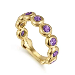 New Gabriel & Co. 14K Yellow Gold AM - Amethyst Ladies Ring