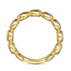 New Gabriel & Co. 14K Yellow Gold AM - Amethyst Ladies Ring