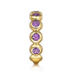 New Gabriel & Co. 14K Yellow Gold AM - Amethyst Ladies Ring