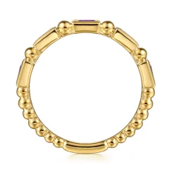 Outlet Gabriel & Co. 14K Yellow Gold Amethyst Geometric Stackable Ring