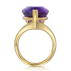 Clearance Gabriel & Co. 14K Yellow Gold Amethyst Pear Shape Ladies Ring