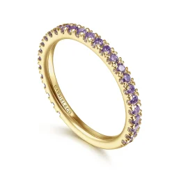 Outlet Gabriel & Co. 14K Yellow Gold Amethyst Stackable Ring