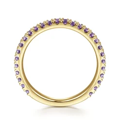 Outlet Gabriel & Co. 14K Yellow Gold Amethyst Stackable Ring