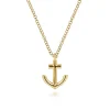 Discount Gabriel & Co. 14K Yellow Gold Anchor Pendant Necklace