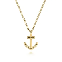 Discount Gabriel & Co. 14K Yellow Gold Anchor Pendant Necklace
