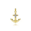 Discount Gabriel & Co. 14K Yellow Gold Anchor Pendant with Diamonds