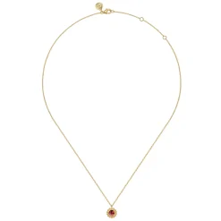 Outlet Gabriel & Co. 14K Yellow Gold and Garnet Bujukan Pendant Necklace