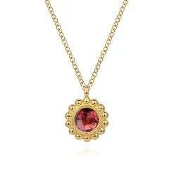 Outlet Gabriel & Co. 14K Yellow Gold and Garnet Bujukan Pendant Necklace