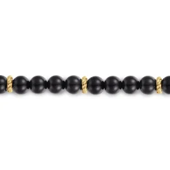 Discount Gabriel & Co. 14K Yellow Gold and 6mm Black Onyx Beaded Bracelet