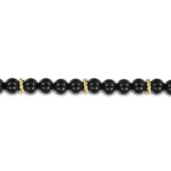New Gabriel & Co. 14K Yellow Gold and 6mm Black Onyx Beaded Bracelet