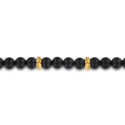 Discount Gabriel & Co. 14K Yellow gold and 6mm Black Titanium Bead Men's Bracelet