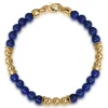 Sale Gabriel & Co. 14K Yellow Gold and 6mm Lapis Beaded Station Bracelet