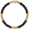 Hot Gabriel & Co. 14K Yellow Gold and 6mm Matte Onyx Beaded Station Bracelet