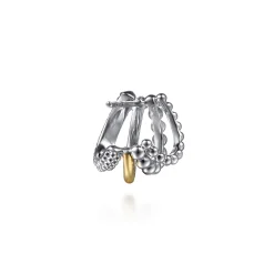 Online Gabriel & Co. 14K Yellow Gold and 925 Sterling Silver Bujukan J Hoop Earrings