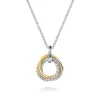 Outlet Gabriel & Co. 14K Yellow Gold and 925 Sterling Silver Bujukan Interlocking Circle Door Knocker Pendant Necklace