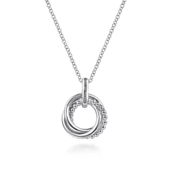 Outlet Gabriel & Co. 14K Yellow Gold and 925 Sterling Silver Bujukan Interlocking Circle Door Knocker Pendant Necklace