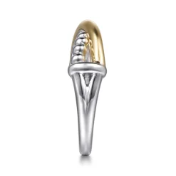 Sale Gabriel & Co. 14K Yellow Gold and 925 Sterling Silver Bujukan Criss Cross Ladies Ring