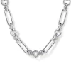 Sale Gabriel & Co. 14K Yellow Gold and 925 Sterling Silver Bujukan Clover and White Sapphire Link Chain Necklace