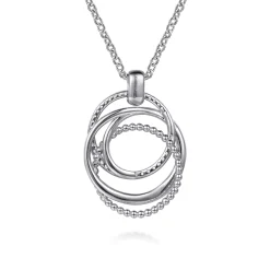 Discount Gabriel & Co. 14K Yellow Gold and 925 Sterling Silver Bujukan Multi Round Link Pendant Necklace