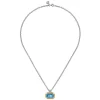 Gabriel & Co. 14K Yellow Gold and 925 Sterling Silver Bujukan Octagon Blue Topaz Pendant Necklace