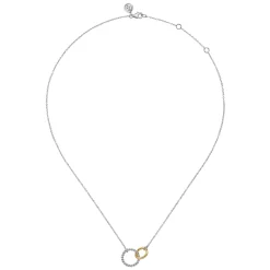 Sale Gabriel & Co. 14K Yellow Gold and 925 Sterling Silver Bujukan Interlocking Pendant Necklace