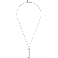 Gabriel & Co. 14K Yellow Gold and 925 Sterling Silver Bujukan Link Pendant Necklace