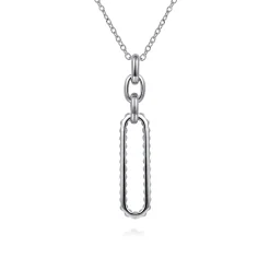 Gabriel & Co. 14K Yellow Gold and 925 Sterling Silver Bujukan Link Pendant Necklace