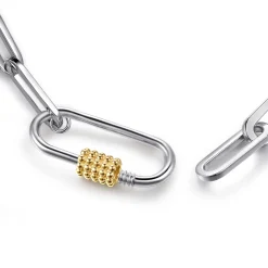 Gabriel & Co. 14K Yellow Gold and 925 Sterling Silver Bujukan Link Chain Necklace